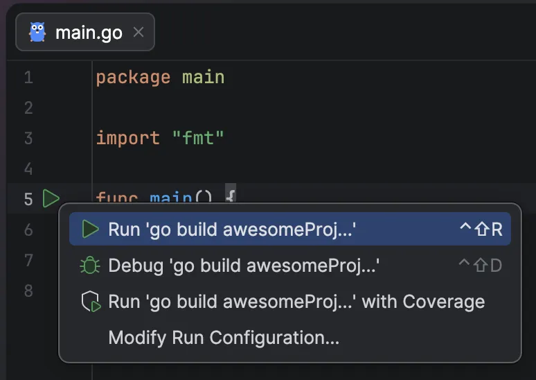 고랜드 실행 결과
