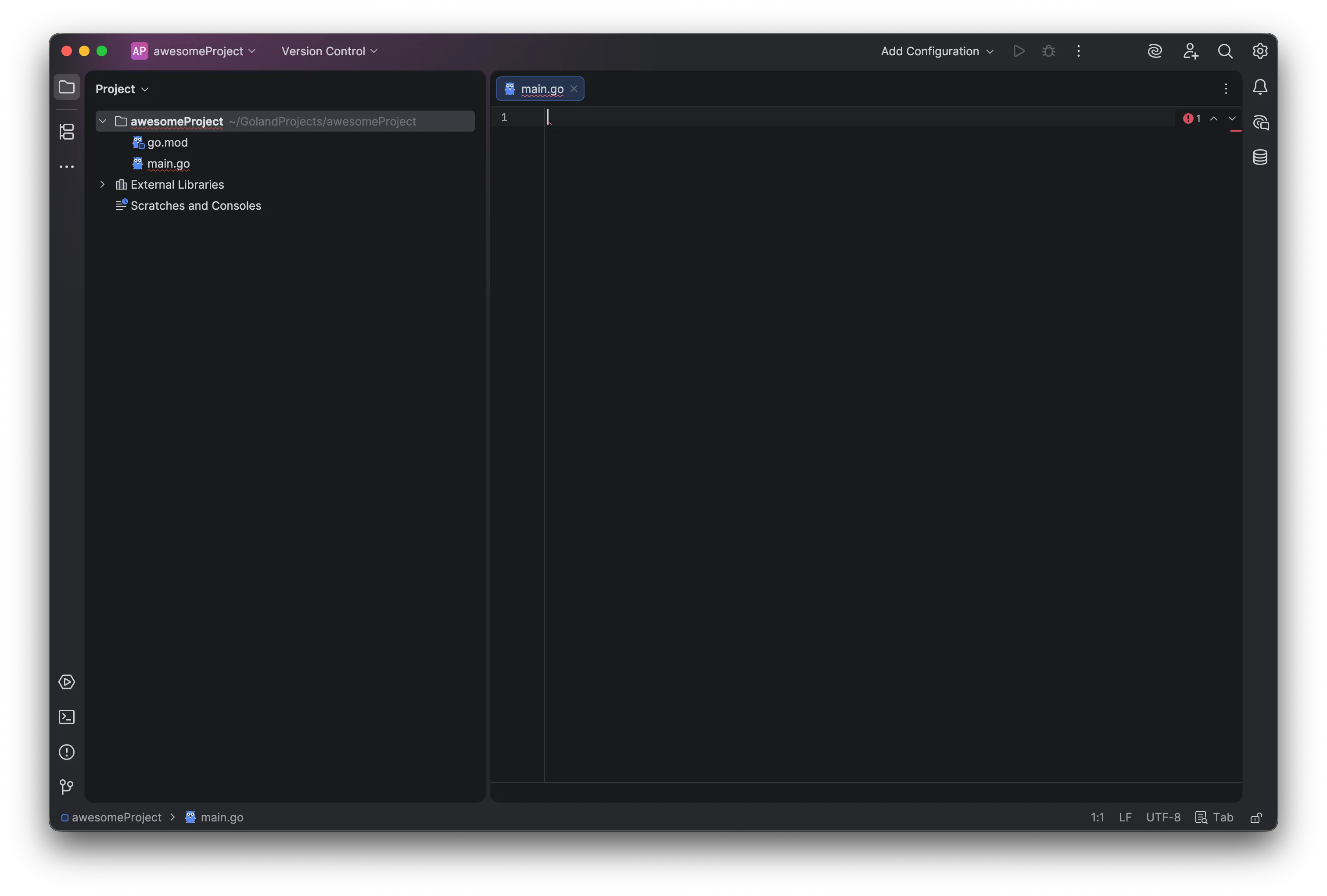 고랜드 설정 완료