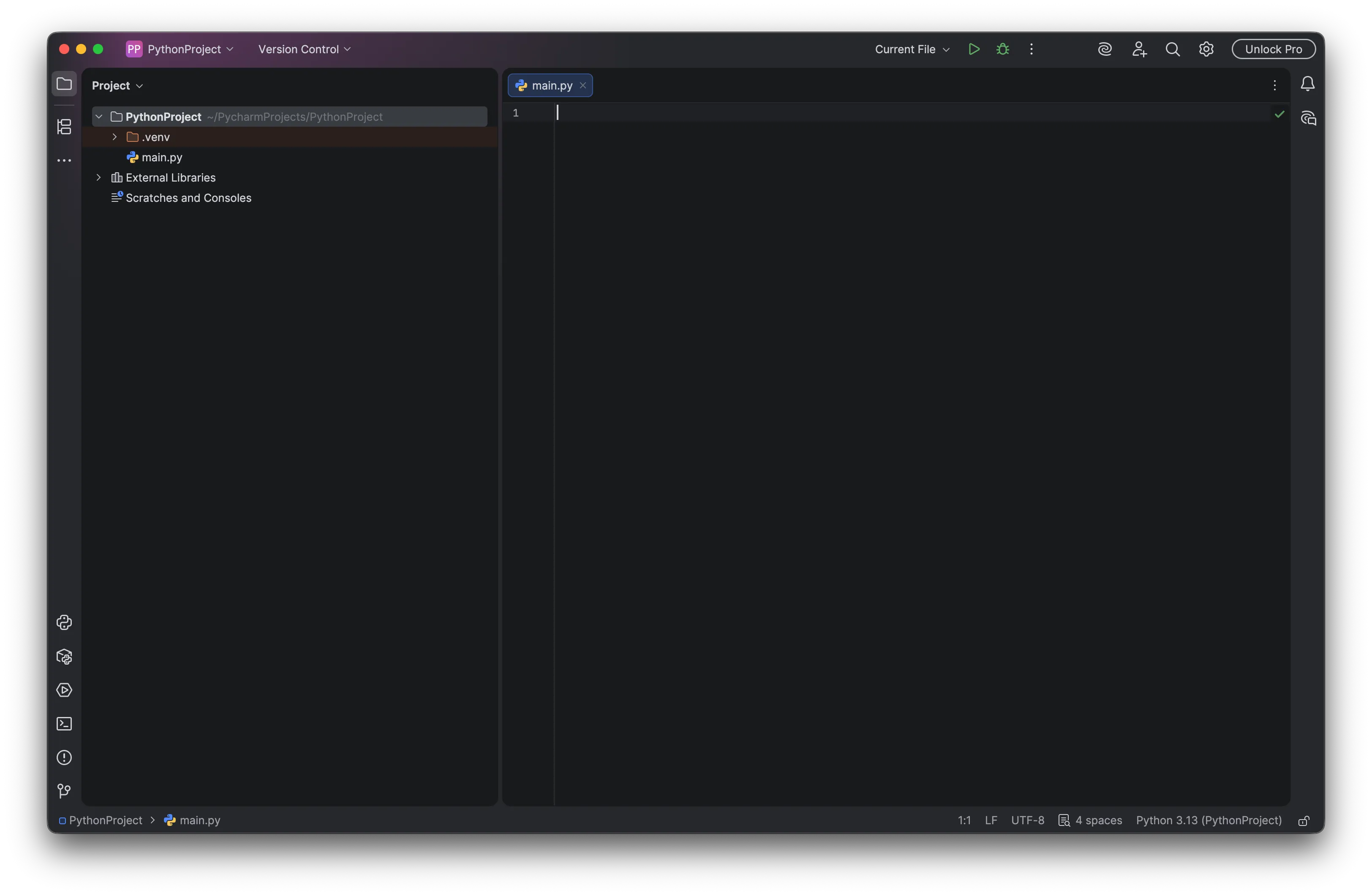 PyCharm setup complete